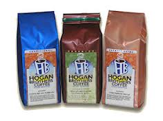 image of hogan brothers coffee bags - three bags in three different colors in a row